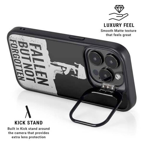 Fallen But Not Forgotten iPhone 15 Pro Kickstand Case