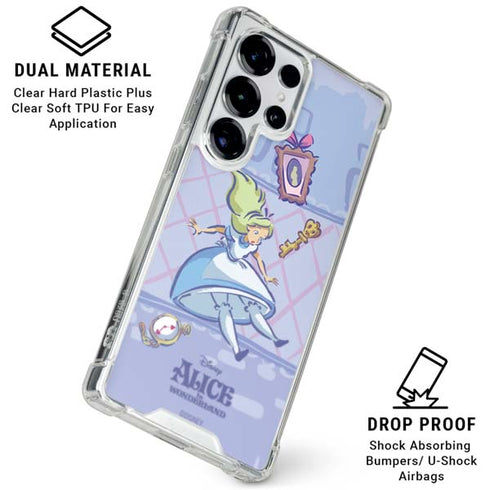 Disney Alice in Wonderland Falling down the Rabbit Hole Galaxy S25 Ultra Clear Case