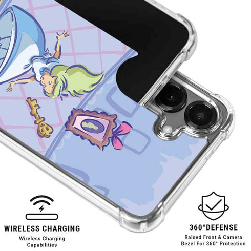 Disney Alice in Wonderland Falling down the Rabbit Hole Galaxy S26 Clear Case
