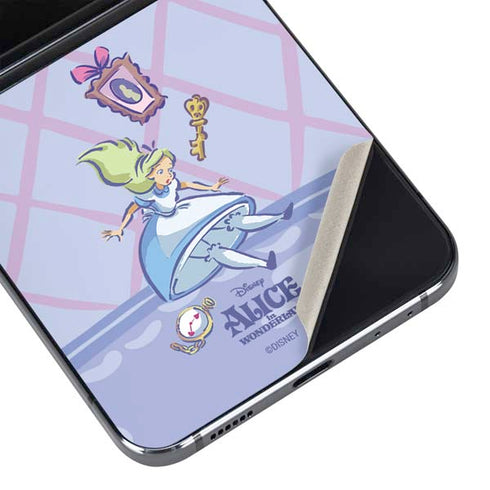 Disney Alice in Wonderland Falling down the Rabbit Hole Galaxy Z Flip5 5G Skin