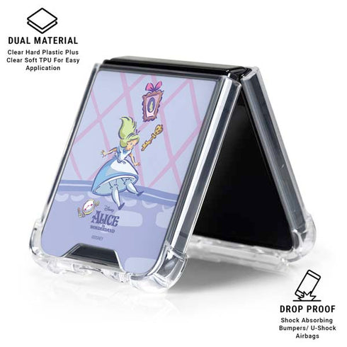 Disney Alice in Wonderland Falling down the Rabbit Hole Galaxy Z Flip6 Clear Case