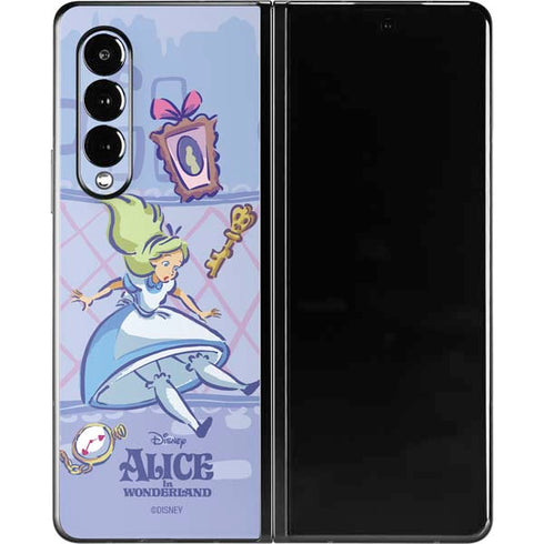 Disney Alice in Wonderland Falling down the Rabbit Hole Galaxy Z Fold3 5G Skin