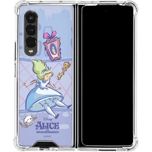 Disney Alice in Wonderland Falling down the Rabbit Hole Galaxy Z Fold4 5G Clear Case