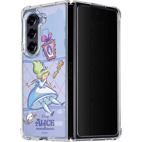 Disney Alice in Wonderland Falling down the Rabbit Hole Galaxy Z Fold5 5G Clear Case