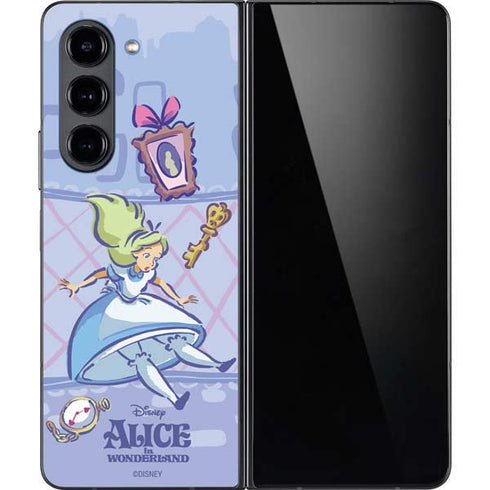 Disney Alice in Wonderland Falling down the Rabbit Hole Galaxy Z Fold5 5G Skin