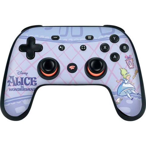 Disney Alice in Wonderland Falling down the Rabbit Hole Google Stadia Controller Skin