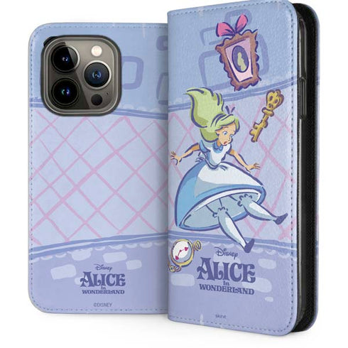 Disney Alice in Wonderland Falling down the Rabbit Hole iPhone 14 Pro Folio Case