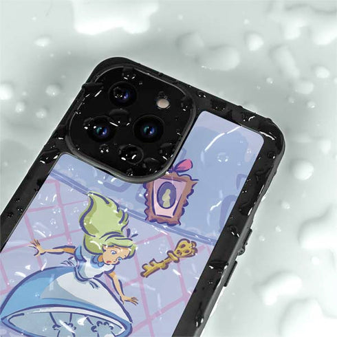 Disney Alice in Wonderland Falling down the Rabbit Hole iPhone 14 Pro Max Waterproof Case