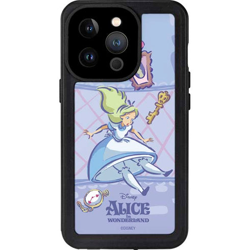 Disney Alice in Wonderland Falling down the Rabbit Hole iPhone 14 Pro Waterproof Case