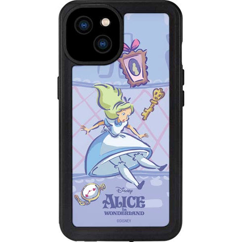 Disney Alice in Wonderland Falling down the Rabbit Hole iPhone 15 Plus Waterproof Case