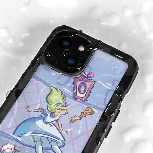 Disney Alice in Wonderland Falling down the Rabbit Hole iPhone 15 Plus Waterproof Case