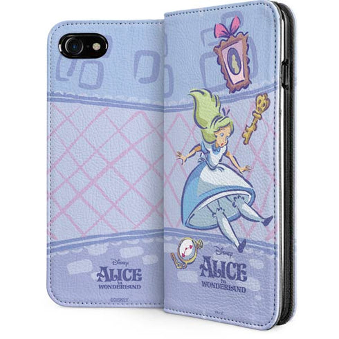Disney Alice in Wonderland Falling down the Rabbit Hole iPhone SE (2nd & 3rd Gen) Folio Case