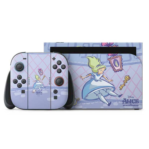 Disney Alice in Wonderland Falling down the Rabbit Hole Nintendo Switch 2 (2025) with Joy-Con Skin