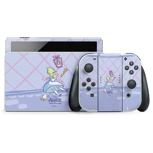Disney Alice in Wonderland Falling down the Rabbit Hole Nintendo Switch OLED (2021) Skin