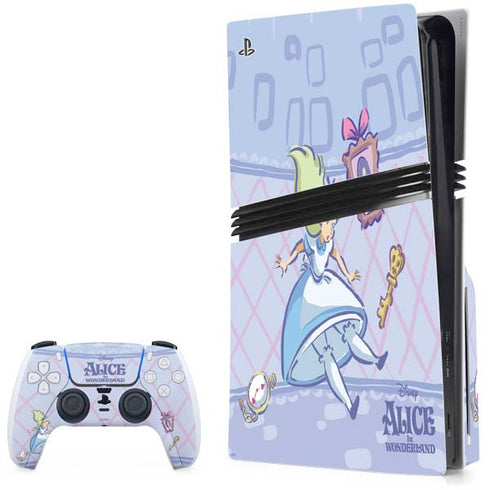 Disney Alice in Wonderland Falling down the Rabbit Hole PS5 Pro Disk Bundle Skin