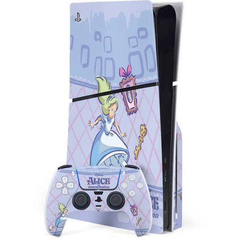 Disney Alice in Wonderland Falling down the Rabbit Hole PlayStation PS5 Skins