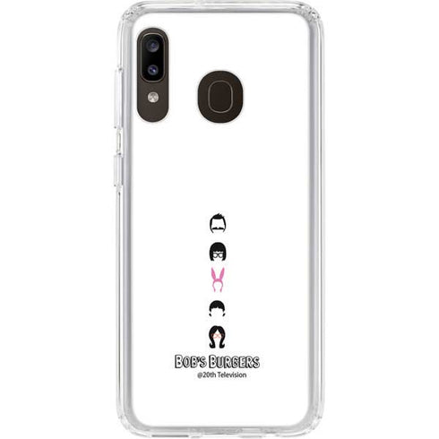 Bobs Burgers Silhouette Galaxy A20 Clear Case