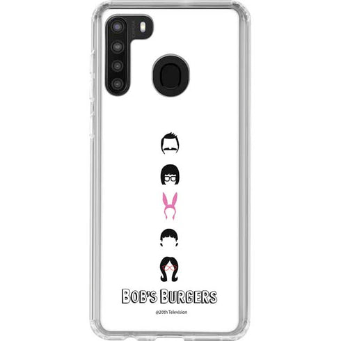 Bobs Burgers Silhouette Galaxy A21 Clear Case