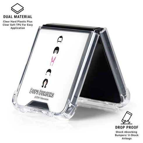 Bobs Burgers Silhouette Galaxy Z Flip6 Clear Case