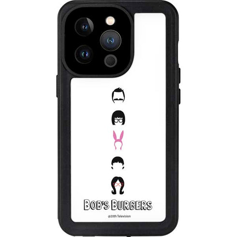 Bobs Burgers Silhouette iPhone 15 Pro Waterproof Case