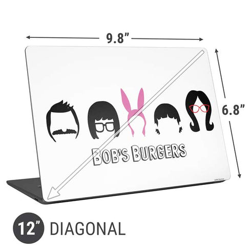 Bobs Burgers Silhouette Universal Laptop 12in (9.8 x 6.8in) Skin