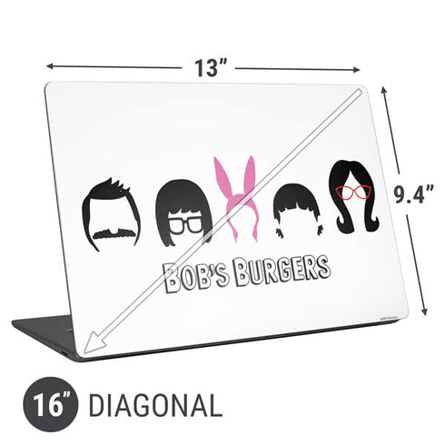 Bobs Burgers Silhouette Universal Laptop 16in (13 x 9.4in) Skin