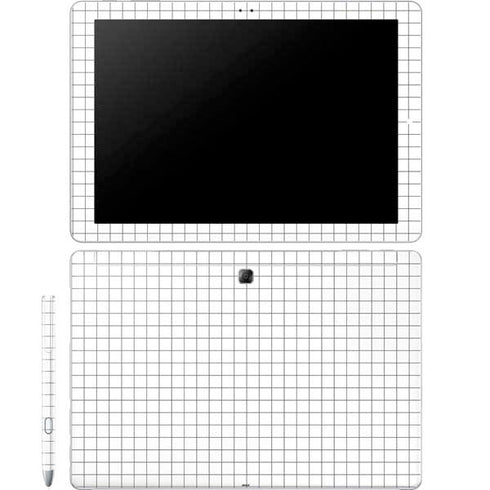 White Grid Galaxy Book 12in Skin