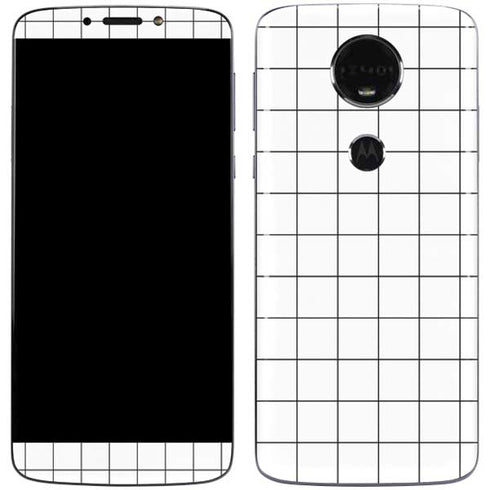 White Grid Moto E5 Plus Skin