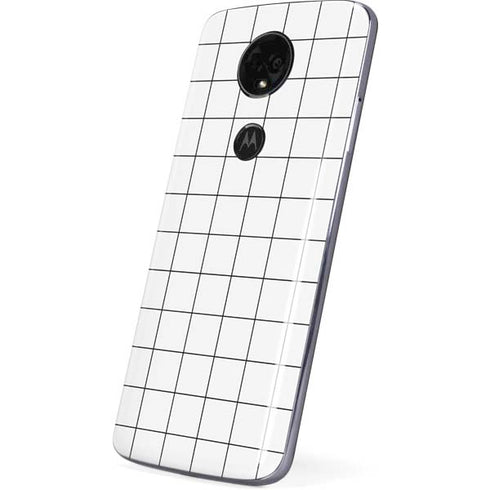 White Grid Moto E5 Plus Skin