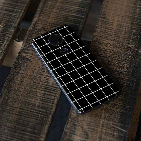 Black Grid Moto E5 Plus Skin