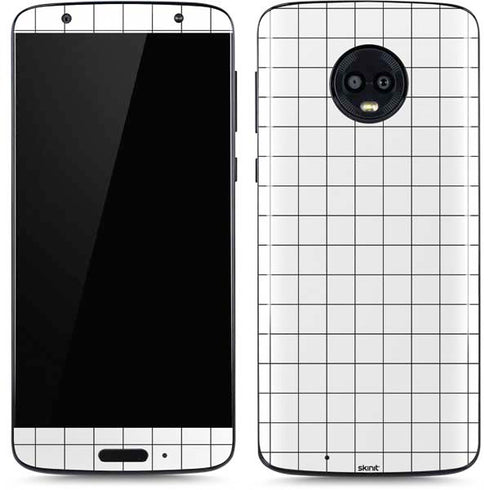 White Grid Moto G6 Skin