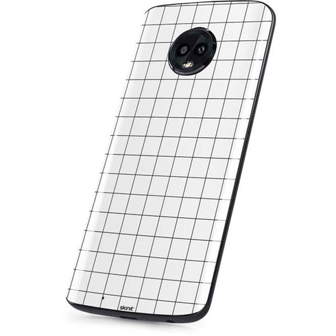 White Grid Moto G6 Skin