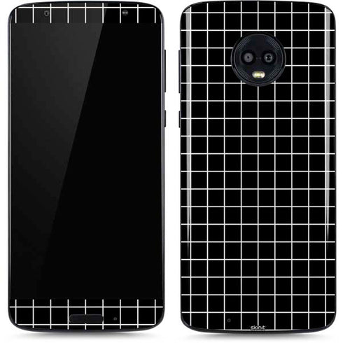 Black Grid Moto G6 Skin