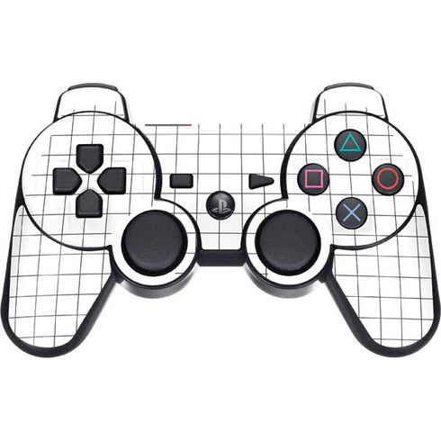 White Grid PS3 Dual Shock wireless controller Skin