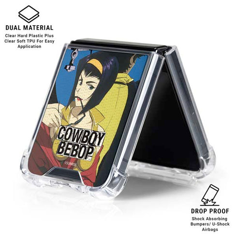 Cowboy Bebop Faye And Spike Galaxy Z Flip6 Clear Case