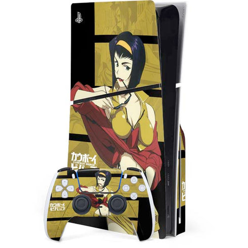Cowboy Bebop Faye PS5 Slim Disk Bundle Skin