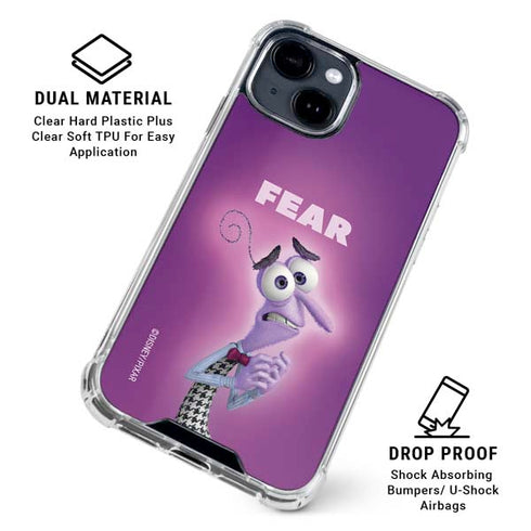 Disney Inside Out Fear Portrait iPhone 15 Plus Clear Case