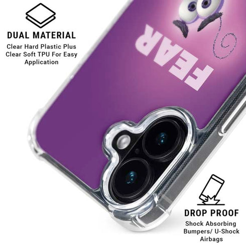 Disney Inside Out Fear Portrait iPhone 16 Plus Clear Case