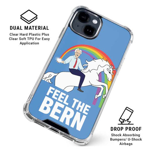 Feel The Bern Unicorn iPhone 15 Clear Case