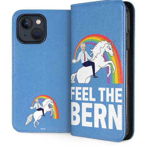 Feel The Bern Unicorn iPhone 15 Plus Folio Case