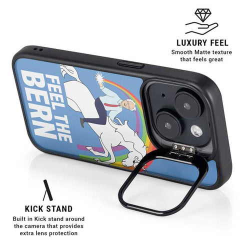 Feel The Bern Unicorn iPhone 15 Plus Kickstand Case