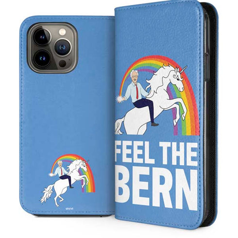 Feel The Bern Unicorn iPhone 15 Pro Max Folio Case