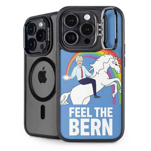 Feel The Bern Unicorn iPhone 15 Pro Max Kickstand Case