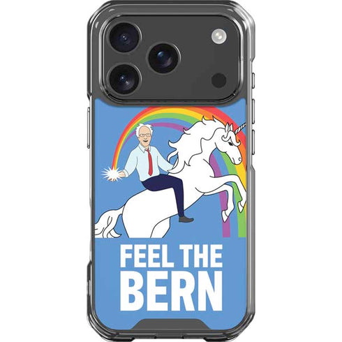 Feel The Bern Unicorn iPhone 18 Pro Clear Case