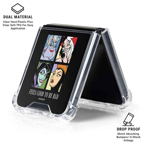 Disney Villains Characters Feels Good To Be Bad Galaxy Z Flip6 Clear Case