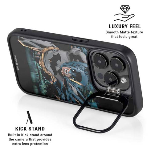 DC Comics Batman All Star Batman & Robin, The Boy Wonder Action Pose Art BY Jim Lee iPhone 13 Pro Kickstand Case