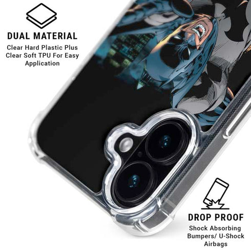 DC Comics Batman All Star Batman & Robin, The Boy Wonder Action Pose Art BY Jim Lee iPhone 16 Clear Case