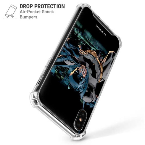 DC Comics Batman All Star Batman & Robin, The Boy Wonder Action Pose Art BY Jim Lee iPhone X/XS Clear Case