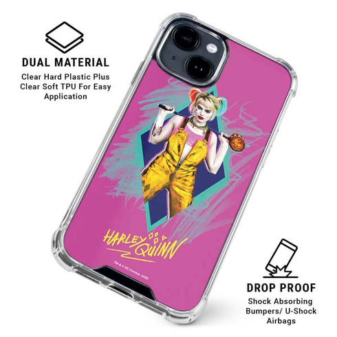 DC Comics Fierce Harley Quinn iPhone 15 Clear Case