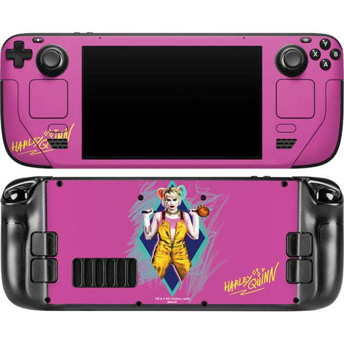 DC Comics Fierce Harley Quinn Steam Deck Handheld Gaming Computer OLED Skin